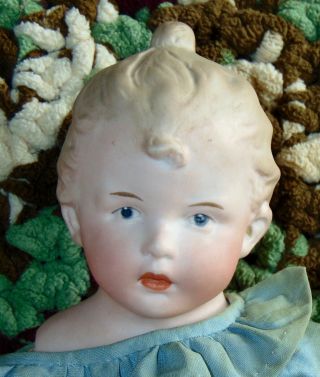 Rare Antique Bisque Doll Heubach 9092 Needs Tlc Girl With The Top Knot