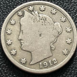 1912 D Liberty Head Nickel 5c Denver Better Grade Rare 17208