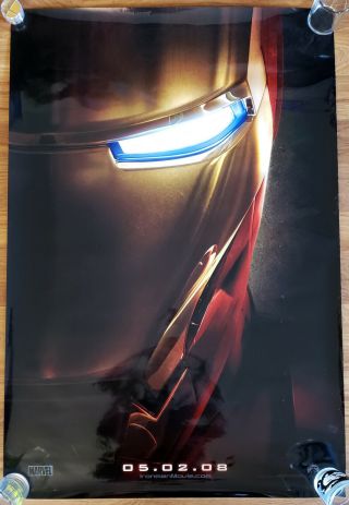 Iron Man D/s Orignal Advance Movie Poster 27x40 Rare - Robert Downey Jr