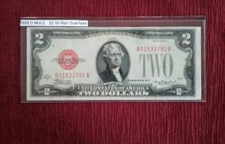Rare - 1928 D $2.  00 Red Seal United States Note - A,  Crisp,  Note
