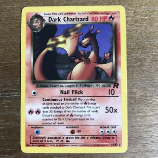 Pokemon Dark Charizard 21/82 Rare Non Holo Team Rocket Unlimited Edition Nm