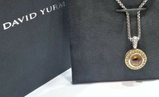 David Yurman Rare 18k Gold & Silver Citrine & Yellow Sapphire Cerise Necklace