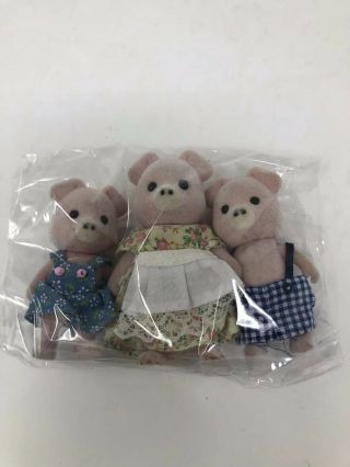 Calico Critters Sylvanian Families Pigglywink Pig Family Retired Rare Set Of 3