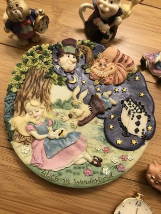 Popular Imports Alice In Wonderland 1997 Miniature Tea Set Cheshire Cat Rare 2