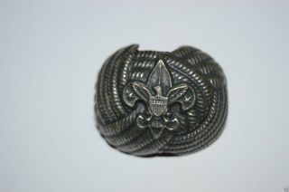 Wow Vintage Gray Metal Boy Scouts Bsa Necktie Neckerchief Slide Rare