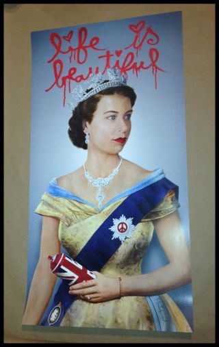 Mr Brainwash Queen Elizabeth Life Is Lithograph Poster Print Rare