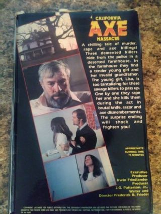 California Axe Massacre - Rare - Big Box (VHS,  1974) 2