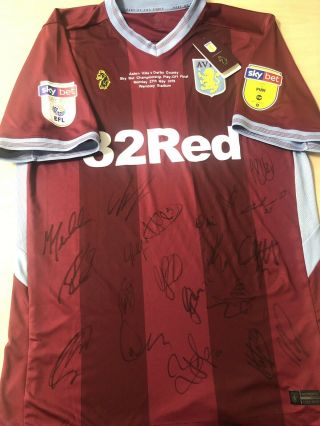 Rare Signed Aston Villa Play Off Luke 1977 Shirt With Tags Size Large