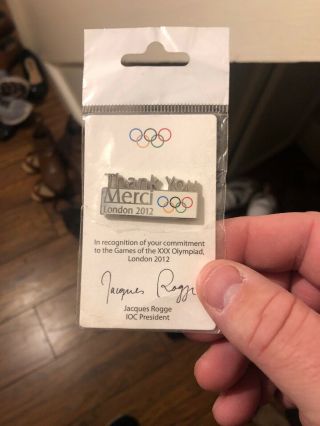 London Olympics 2012 Thank You Merci Pin Badge (rare) - And