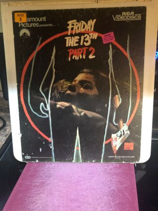Rare Friday The 13th Part 2 Ced.  Capacitance Electronic Disc,  Slasher Horror