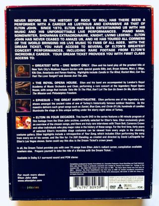 Elton John - Dream Ticket (DVD,  Box Set) Rare Over 7 Hours 4 Discs Live Concert 2