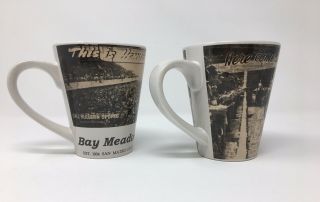 Bay Meadows Horse Track Coffee Mugs - Set Of 2 - Rare