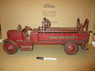 Rare Steelcraft City Fire Department Pressed Steel Truck Large Size