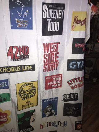 Broadway Musical Collage Playbill shower curtain 60 x 72 Rare Show Stoppers 3