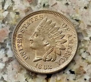 Rare 1862 Key Date U.  S Indian Head Penny Clear Sharp Details N/r