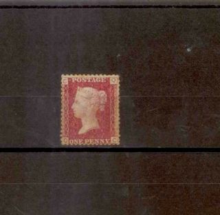 Gb 1864 1d Red Plate 114 Rare Mounted (foxing) Sg43/44 C.  V.  £325
