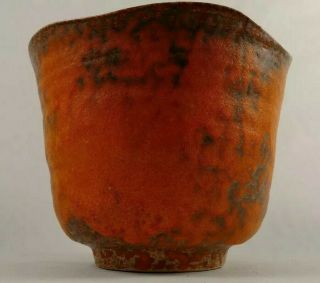Large Royal Haeger Orange Peel Pot Mcm Orange Lava Glaze Vase Alrun Guest Rare