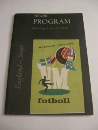 Rare Old 1958 World Cup Finals Programme England V Soviet Union