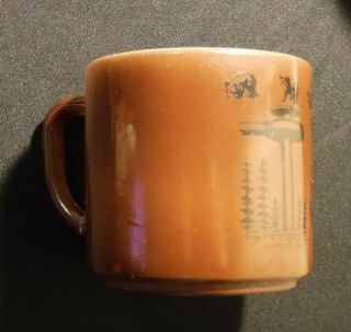 Rare Tennessee 1947 Great Smoky Mountains Federal Glass Brown Black Bear Mug UPS 4