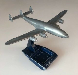 Rare Vtg Lockheed Constellation Ashtray Metal Desk Model Airplane 10.  5 " Wingspan