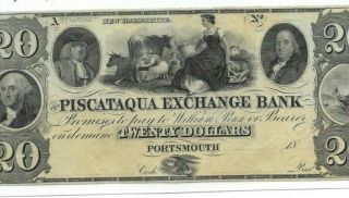 $20 " Piscataqua Exchange Bank " (crispy) 1800 