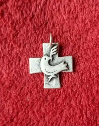 James Avery sterling silver 925 rare Dove w/ Olive branch cross Charm Pendant 7