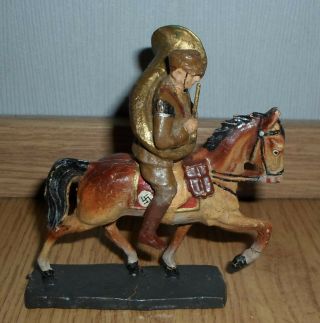 Rare Prewar Elastolin German Rad Soldier Brown Uniform Political Horse - Wwii