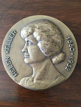 Rare Antique Bronze Medal Of Helen Keller