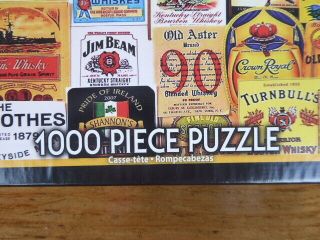 White Mountain GREAT WHISKIES 1000 pc RARE Collage Jigsaw Puzzle Whiskeys EUC 2