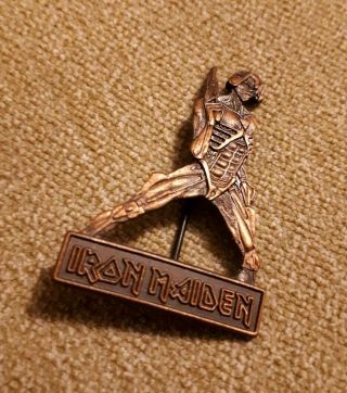 Rare Vintage Iron Maiden Eddie Somewhere In Time Tour 1986 Merch Pin Badge Metal