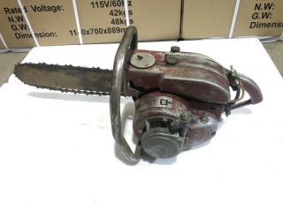 Vintage Lancaster Pump Chainsaw 16” Bar Tecumseh Ah - 47 Two Cycle Engine Old Rare