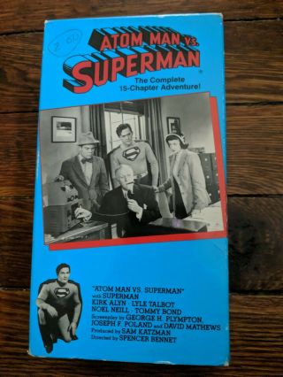 Atom Man Vs.  Superman.  Complete 15 - Chapter 1950 Chapter Adventure Vhs Ultra Rare