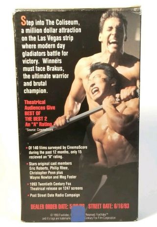 Best Of The Best 2 (VHS 1993,  Rare Screener) VG Eric Roberts 4