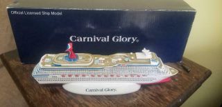 Carnival Cruise Ship Glory Travel Souvenir Resin Display Model 10.  5 " Box Rare