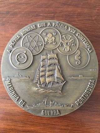 And Rare Antique Bronze Medal Of The Portuguese Navy