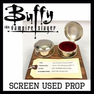 Rare Buffy The Vampire Slayer Silver Trinket Box Set (2) Prop Magic Box Angel