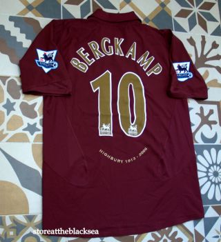 Arsenal 2005 2006 10 Bergkamp Football Soccer Shirt Jersey Highbury Rare Nike L