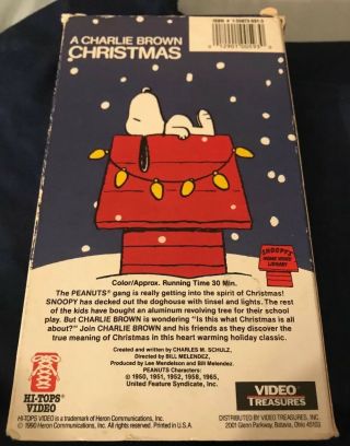 A Charlie Brown Christmas VHS 1987 Hi - Tops Snoopy Video Tape Rare Volume 2 3
