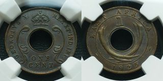 Key Date 1925 East Africa Kgv 1 Cent Ngc - - Au 58 Rare