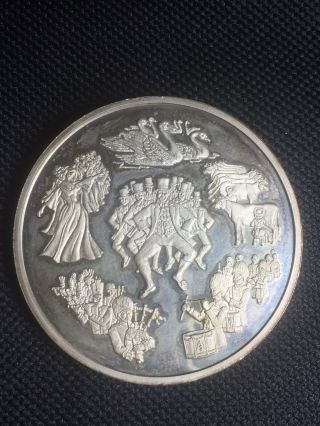 Rare 12 Days Of Christmas Silver Coin 1977