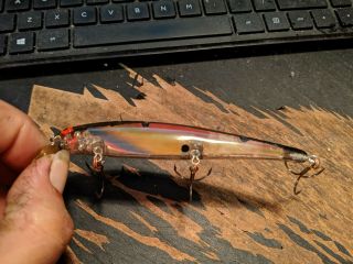 Bomber Long A Fishing Lure 15a Screwtail.  Rare Rainbow Foil