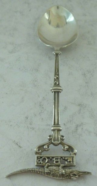 Antique Indian Silver Hamilton & Co Ltd Calcutta Spoon Crocodile E B Co Rare 6