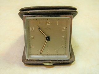 Vintage Rare Angelus Swiss 8 Day 15 Jewel Travel Alarm Clock