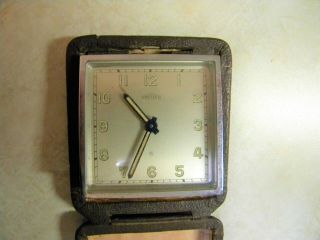 Vintage Rare Angelus Swiss 8 Day 15 Jewel Travel Alarm clock 6