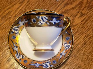 Shelley Cobalt Blue Bird Swallow Design Cup & Saucer - Very Rare Pattern