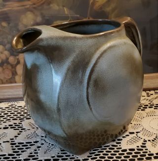 Rare Early Frankoma 7 " Lazybones Water Pitcher Swirl Shell Snail 2 Qt.  Lovely