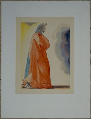 Rare Salvador Dali ' Dante ' Signed German Divine Comedy woodcut 2