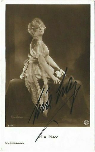 Mia May Vintage Signed Photo Famed Movie Director Very Rare