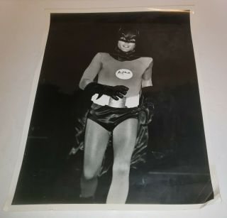Batman Adam West 11 X 14 Black & White Photo Enlargement 1966 Abc Tv Rare