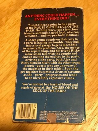 House On The Edge Of The Park VHS Rare Horror Vestron Video David Hess Deodato 2